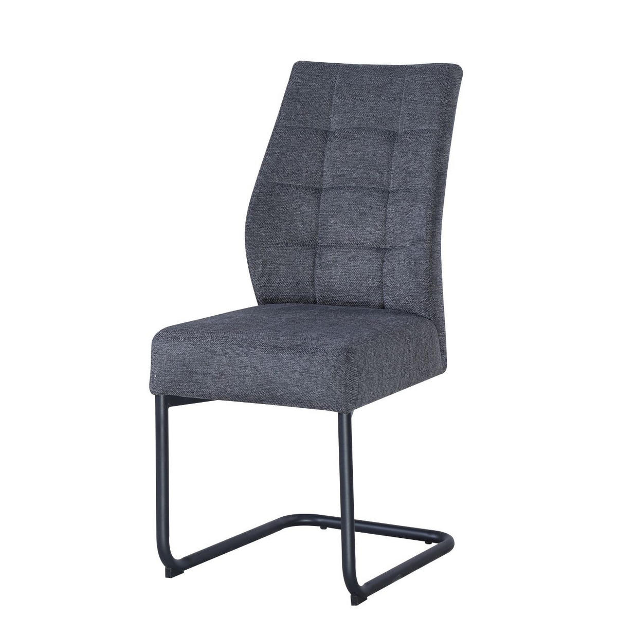 SCHWINGSTUHL  in Eisen Webstoff  - Anthrazit/Schwarz, Design, Textil/Metall (44/97/61cm) - Hom`in