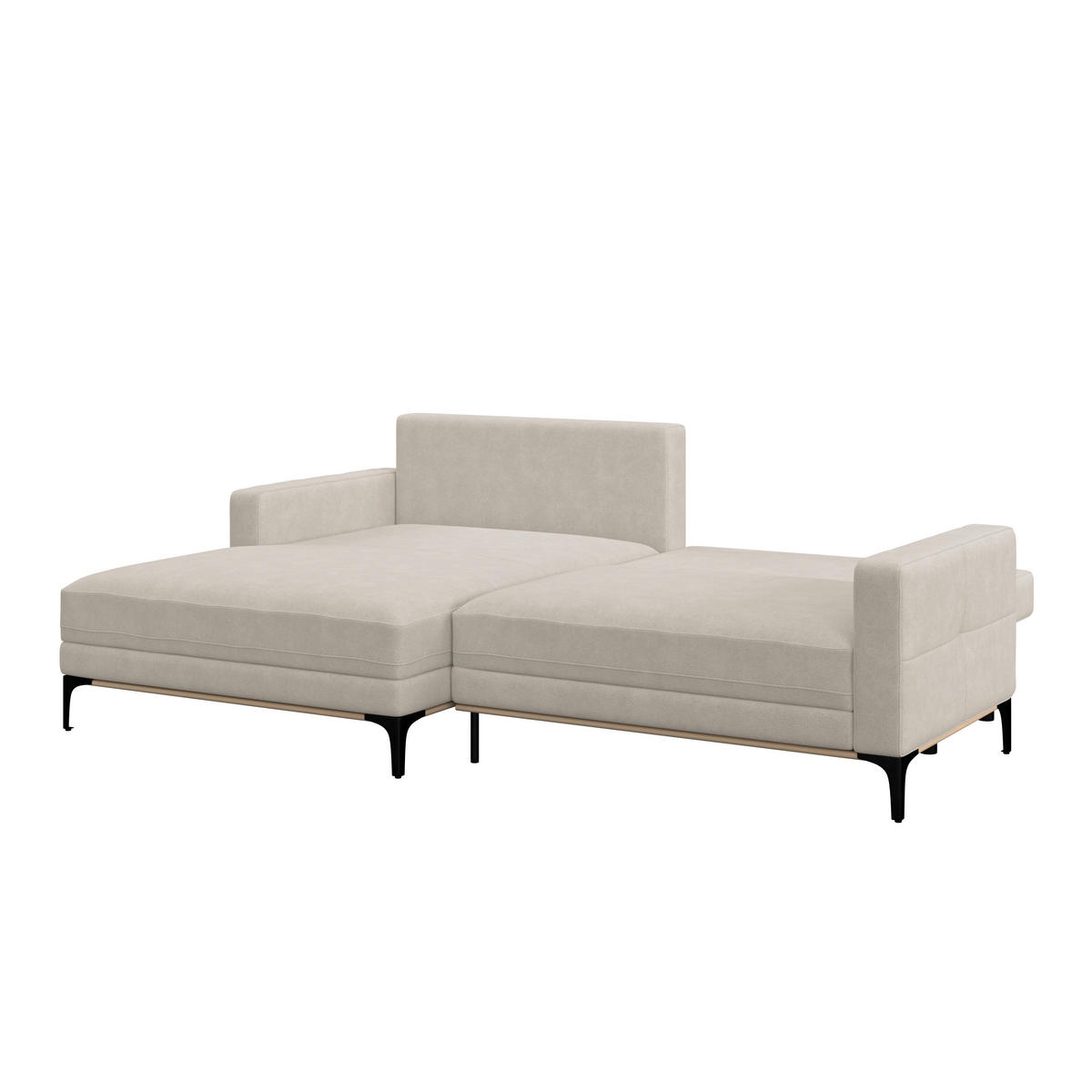 ECKSOFA in Creme  - Creme/Schwarz, Modern, Textil/Metall (162/238cm) - Ondega