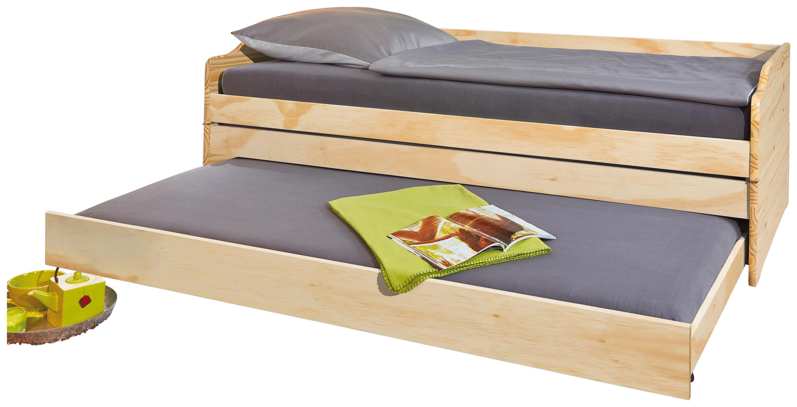 Bett "Lotar" , 90/200 cm  in Naturfarben  - Naturfarben, Konventionell, Holz (90/200cm) - MID.YOU