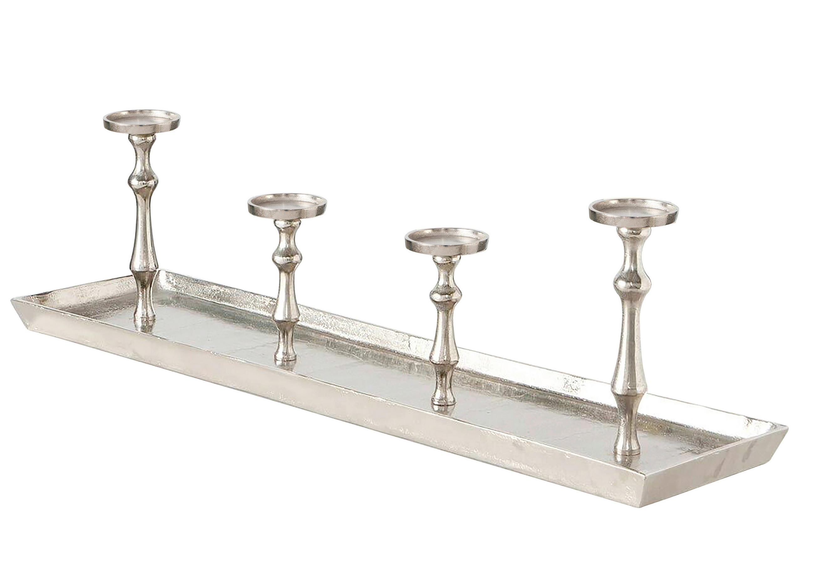 KERZENHALTER - Nickelfarben, LIFESTYLE, Metall (100/13/25cm) - Ambia Home