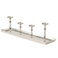 KERZENHALTER - Nickelfarben, LIFESTYLE, Metall (100/13/25cm) - Ambia Home