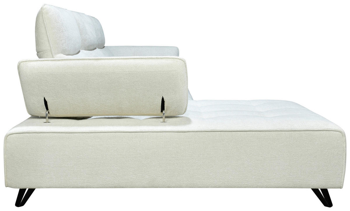 ECKSOFA Creme Chenille  - Creme/Schwarz, Design, Kunststoff/Textil (162/314cm) - Livetastic