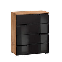 KOMODA, črna, barve hrasta  - črna/siva, Moderno, umetna masa/leseni material (65/80/40cm) - MID.YOU