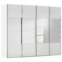 SCHWEBETÜRENSCHRANK 271/235/68 cm,  in Weiß, 4 Tür(en)  - Chromfarben/Weiß, Design, Glas/Holzwerkstoff (271/235/68cm) - Novel