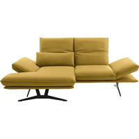 ECKSOFA in Echtleder Gelb  - Gelb/Schwarz, Design, Leder/Metall (130/210cm) - Dieter Knoll