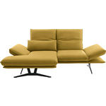 ECKSOFA in Echtleder Gelb  - Gelb/Schwarz, Design, Leder/Metall (130/210cm) - Dieter Knoll