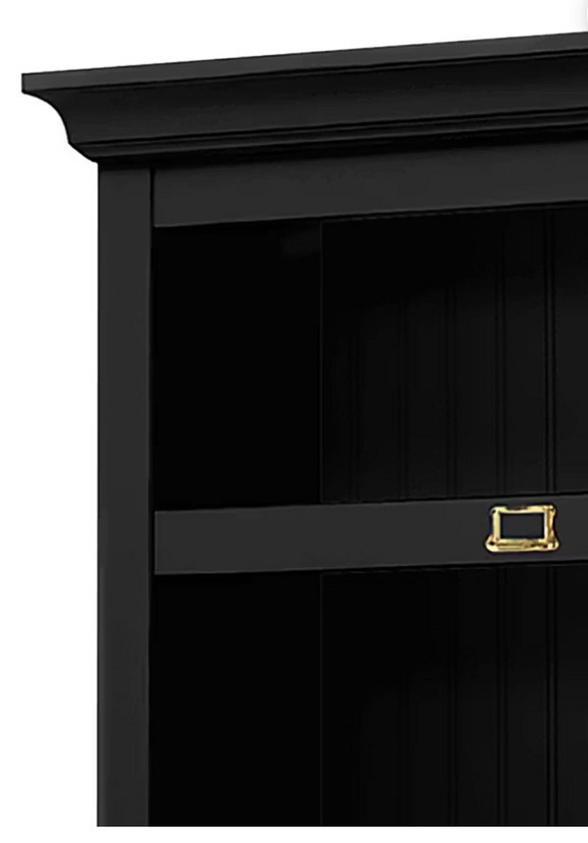 BÜCHERWAND Pinie massiv Schwarz  - Schwarz/Bronzefarben, LIFESTYLE, Holz/Metall (311/238,5/46,5cm) - Livetastic