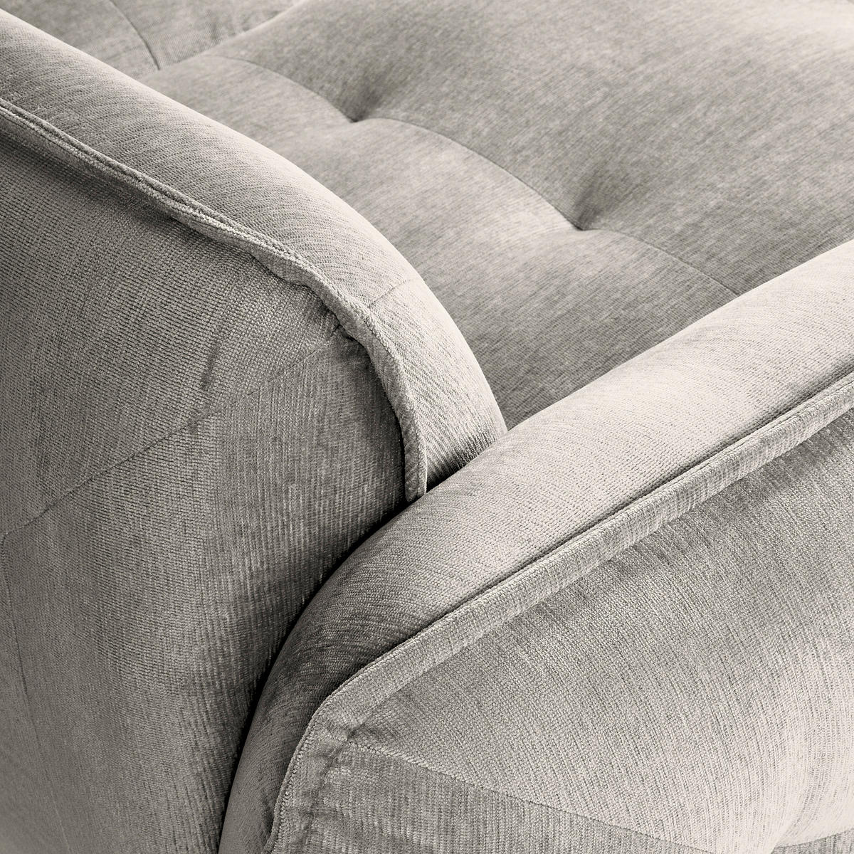 ECKSOFA in Chenille Silberfarben  - Silberfarben/Schwarz, Modern, Kunststoff/Textil (184/269cm) - Trendmanufaktur