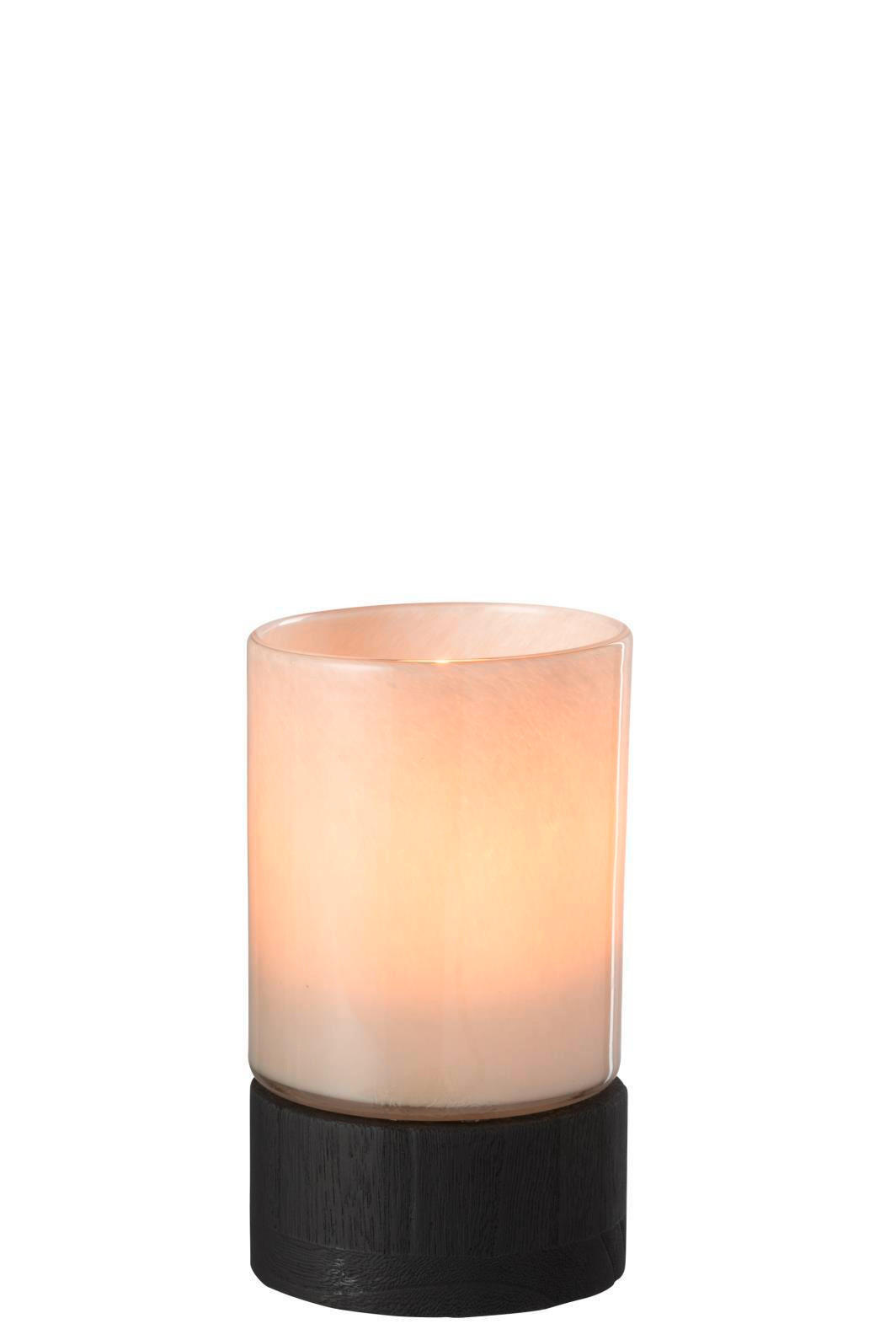 TEELICHTHALTER - Schwarz/Grau, Natur, Glas/Holz (12/12/20,5cm) - Ambia Home