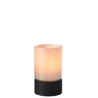 TEELICHTHALTER - Schwarz/Grau, Natur, Glas/Holz (12/12/20,5cm) - Ambia Home