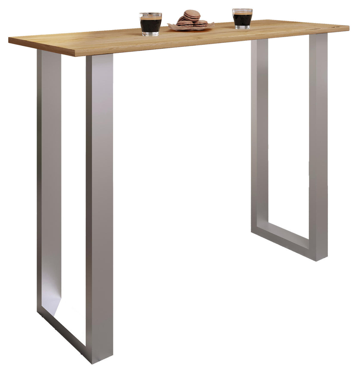 BARBORD i metall, trämaterial  140/102/50 cm  - honung/silver, Klassisk, metall/trämaterial (140/102/50cm)