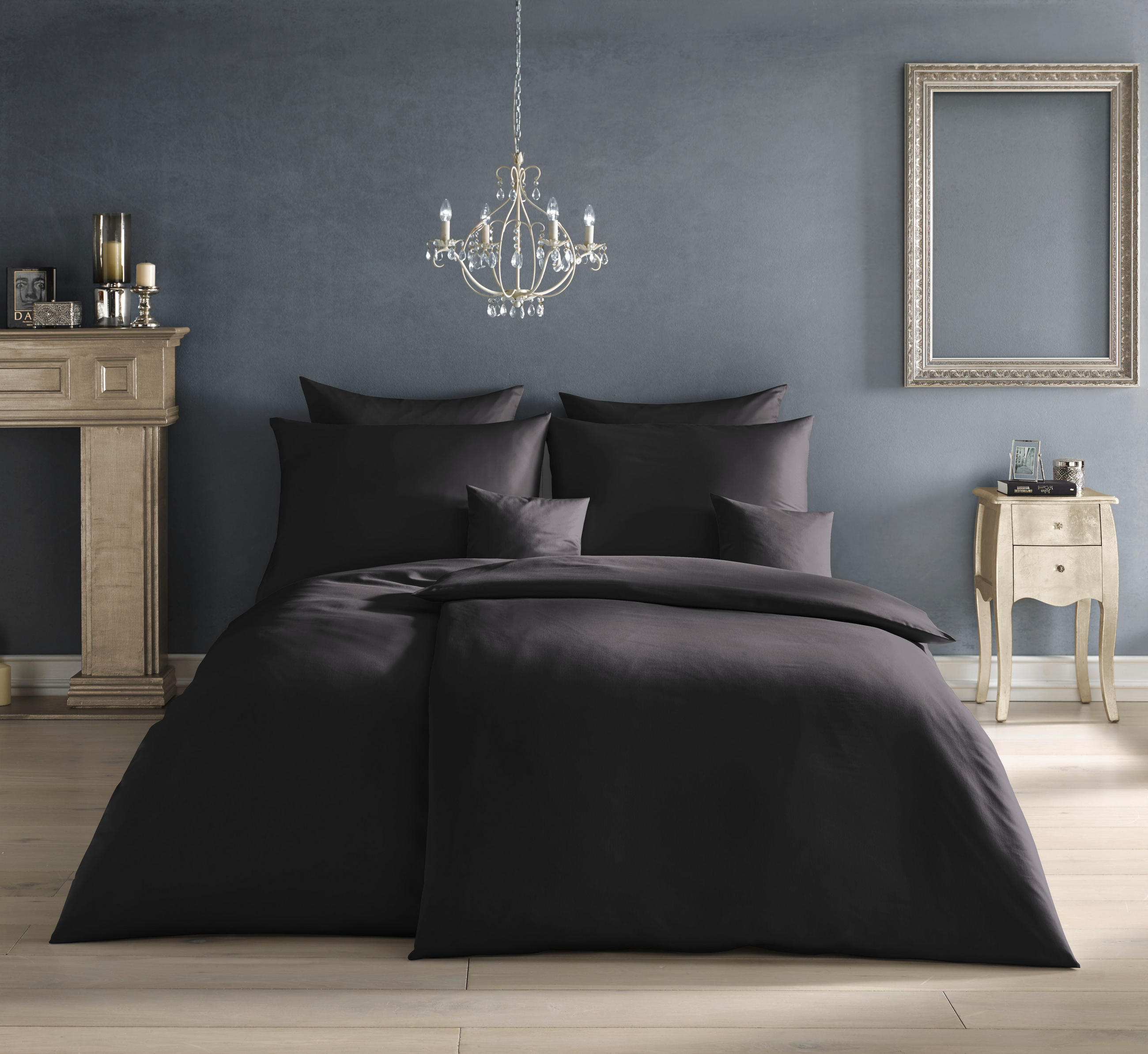 BETTWÄSCHE Satin 200/200 cm - Schwarz, Basics, Textil (200/200cm) - Fleuresse