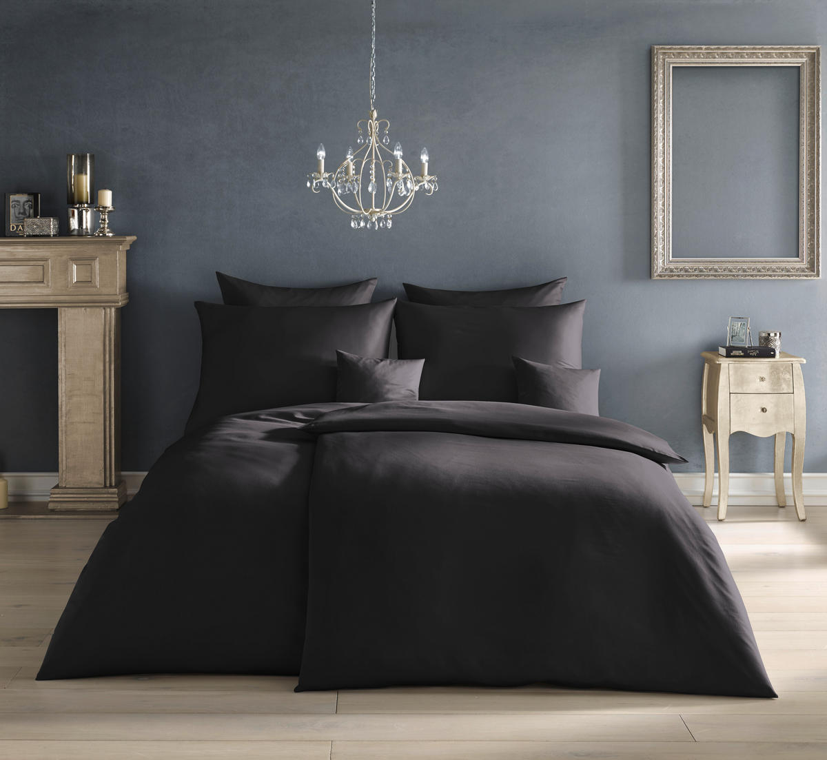 BETTWÄSCHE Satin 200/220 cm  - Schwarz, Basics, Textil (200/220cm) - Fleuresse