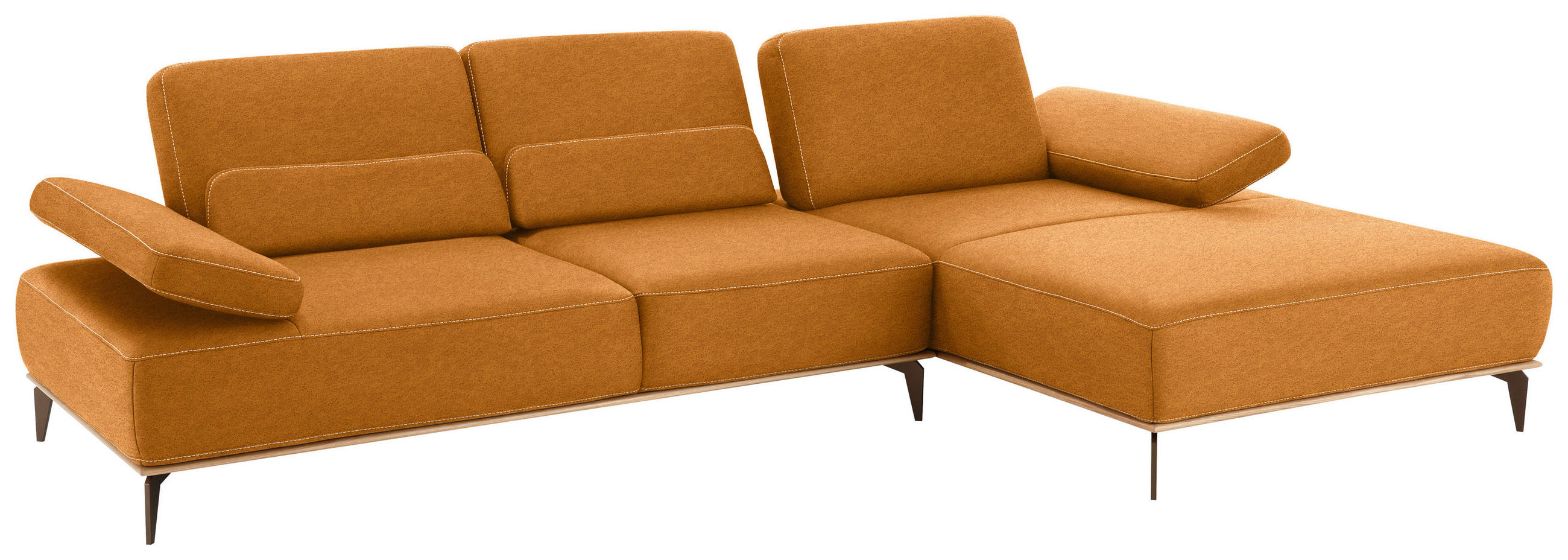 Thumbnail - Valnatura Ecksofa 16580 Sprint, Hellbraun, Textil, Uni, 4-Sitzer, Ottomane rechts, nicht einzeln stellbar, L-Form, 298x1...