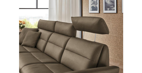 ECKSOFA in Echtleder Hellbraun 169/298 cm - Hellbraun/Schwarz, Design, Leder/Metall (169/298cm) - Dieter Knoll