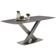 STOL ZA BLAGOVAONICU - siva, Design, staklo/metal (180/95/76cm) - Novel