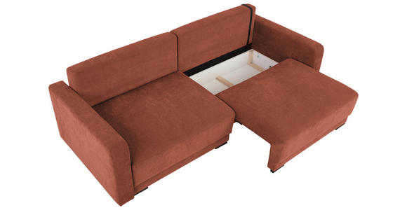 2-SITZER-SOFA in Chenille Rostfarben  - Rostfarben/Schwarz, KONVENTIONELL, Kunststoff/Textil (233/90/110cm) - Carryhome