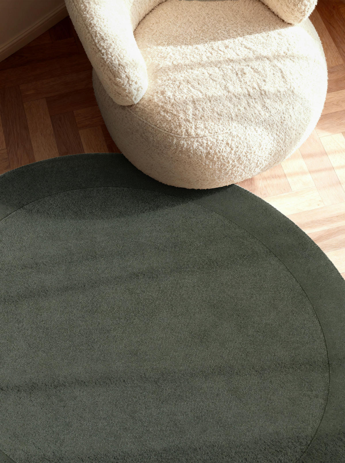 WOLLTEPPICH 200 cm Dunkelgrün rund  - Dunkelgrün, KONVENTIONELL, Textil (200cm) - Villeroy & Boch