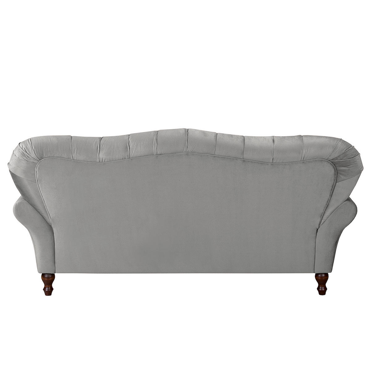 3-SITZER-SOFA Jersey in Velours Grau  - Dunkelbraun/Grau, Design, Holz/Textil (210/98/95cm) - P & B