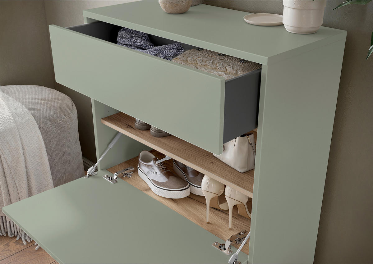 GARDEROBE 2-teilig  in 70/200/34 cm  - Eichefarben/Grün, Design, Holzwerkstoff (70/200/34cm) - Livetastic