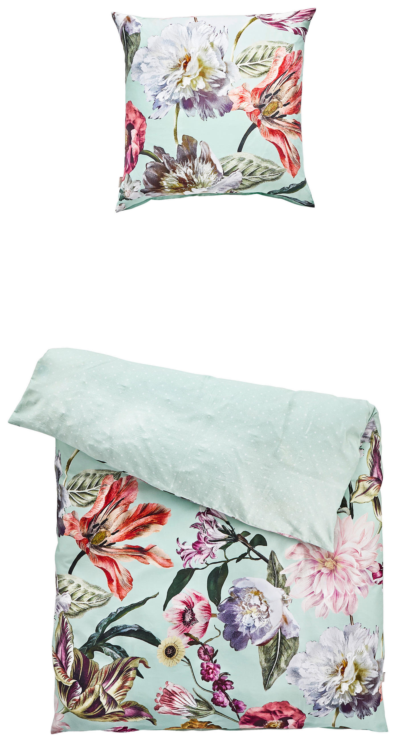 WENDEBETTWÄSCHE FILOU Satin 135/200 cm - Salbeigrün, KONVENTIONELL, Textil (135/200cm) - Essenza