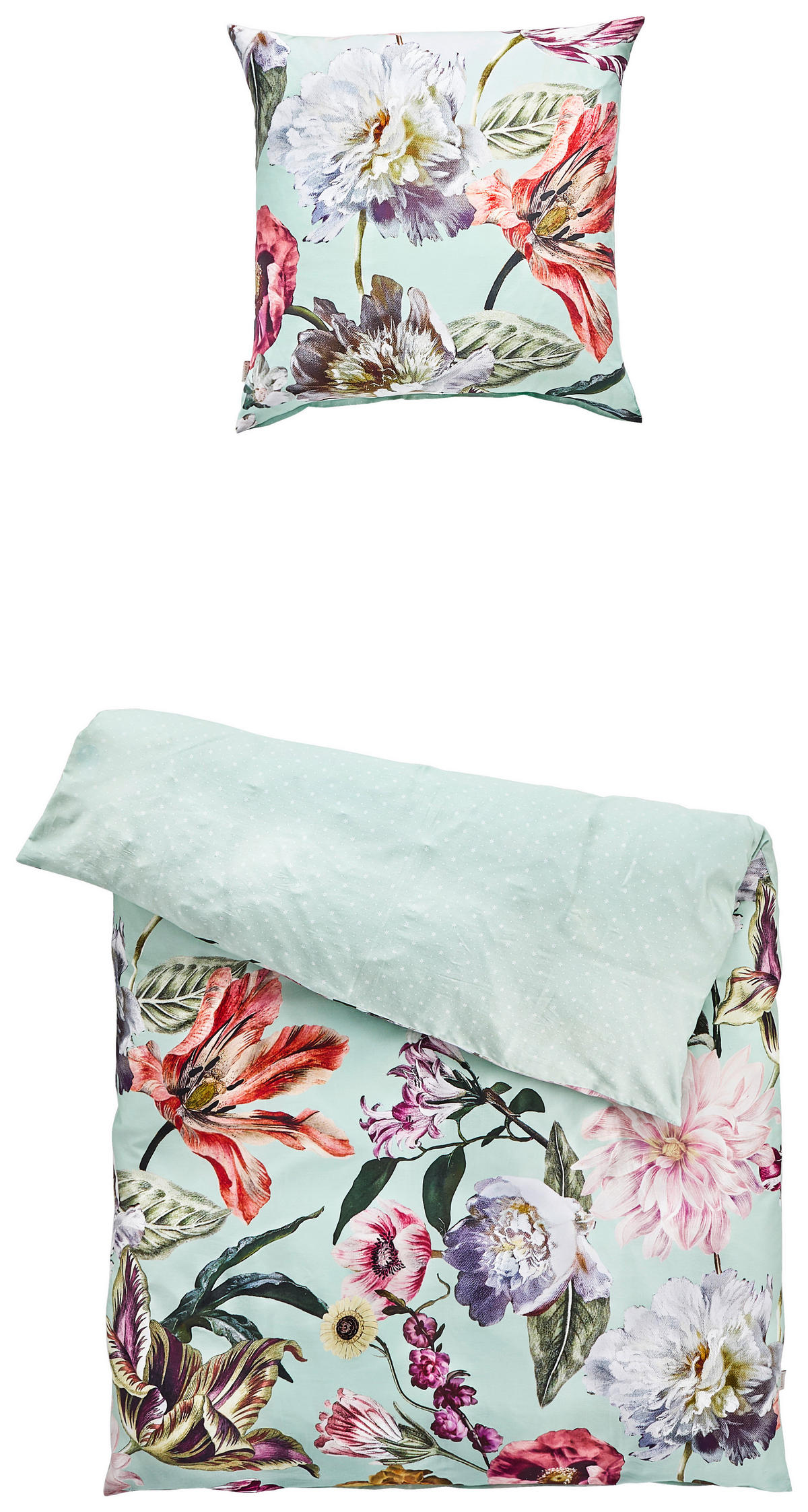 WENDEBETTWÄSCHE FILOU Satin 155/220 cm  - Salbeigrün, KONVENTIONELL, Textil (155/220cm) - Essenza