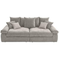 BIGSOFA Feincord Grau  - Schwarz/Grau, Design, Kunststoff/Textil (260/90/140cm) - Carryhome