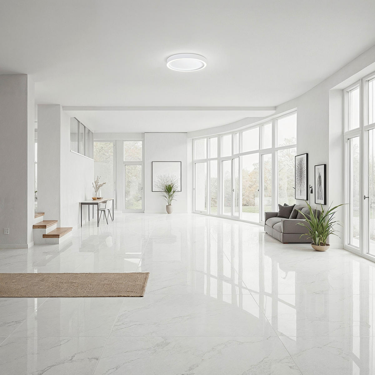 LED-DECKENLEUCHTE Aura  Smart 30/4 cm   - Weiß, Basics, Metall (30/4cm) - BOPP