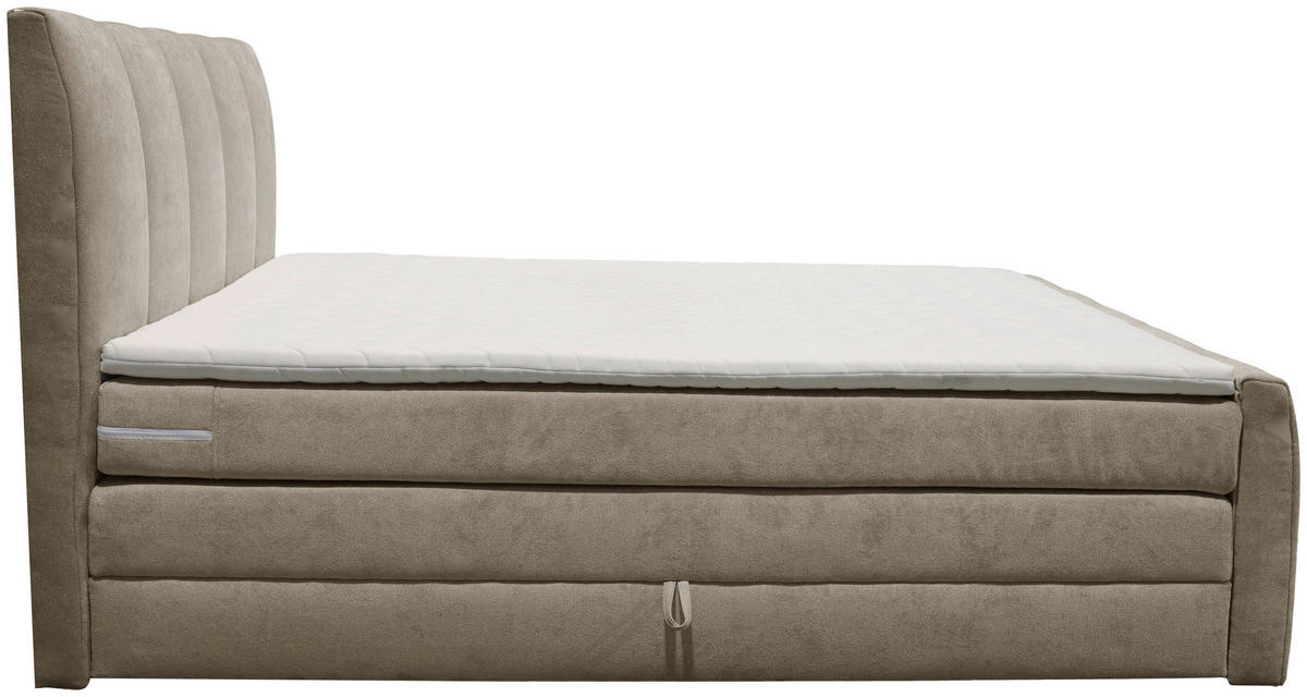 BOXSPRINGBETT 140/200 cm  in Schlammfarben  - Schlammfarben/Schwarz, Basics, Kunststoff/Textil (140/200cm) - Boxxx