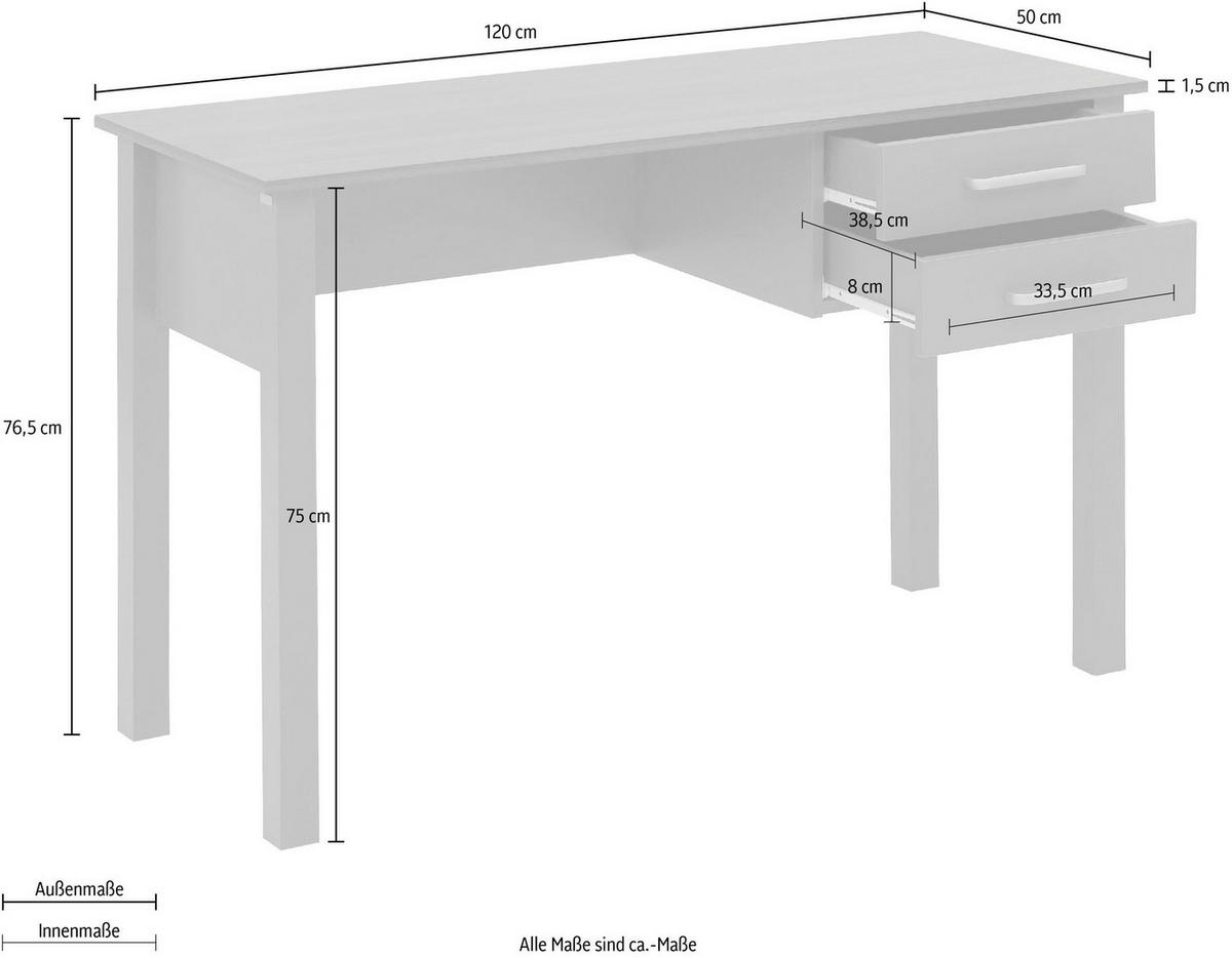 SCHREIBTISCH 120/77/50 cm  in Grau  - Goldfarben/Grau, Design, Holzwerkstoff/Metall (120/77/50cm) - MID.YOU