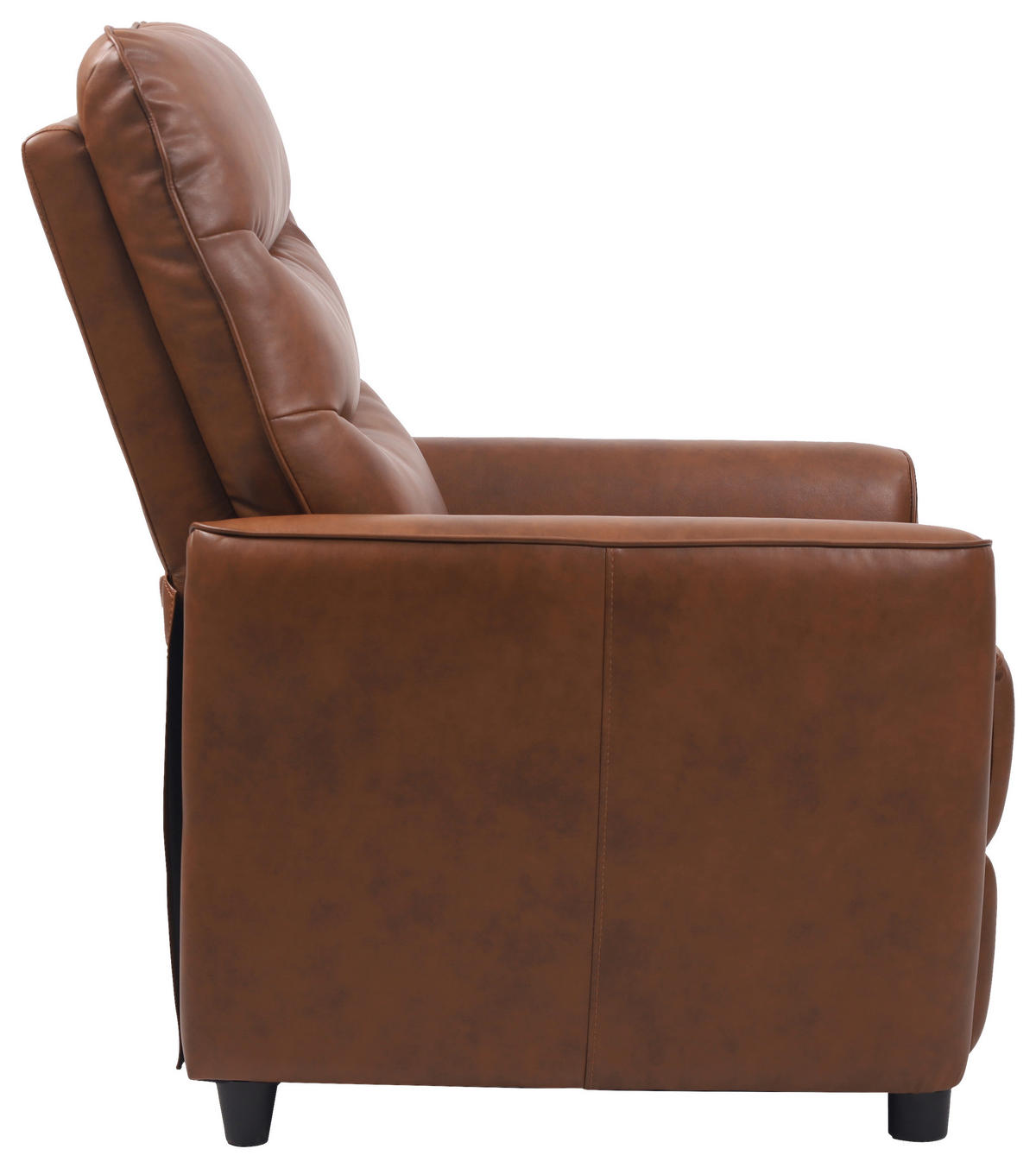 FERNSEHSESSEL  mit Lederlook Braun  - Schwarz/Braun, KONVENTIONELL, Textil/Metall (76/105/88cm) - MID.YOU