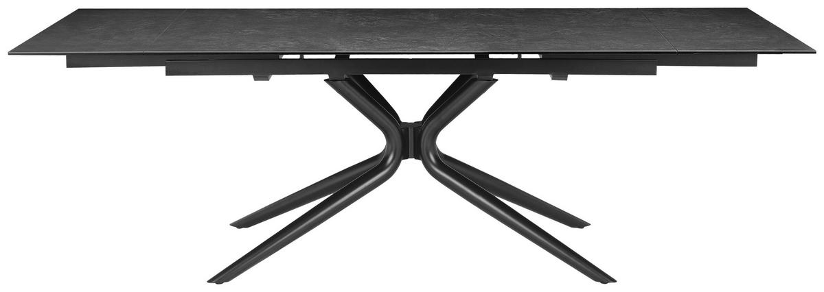 ESSTISCH 160-240/90/76 cm  Metall, Glas, Keramik ausziehbar rechteckig Grau, Schwarz  - Schwarz/Grau, MODERN, Glas/Keramik (160-240/90/76cm) - P & B
