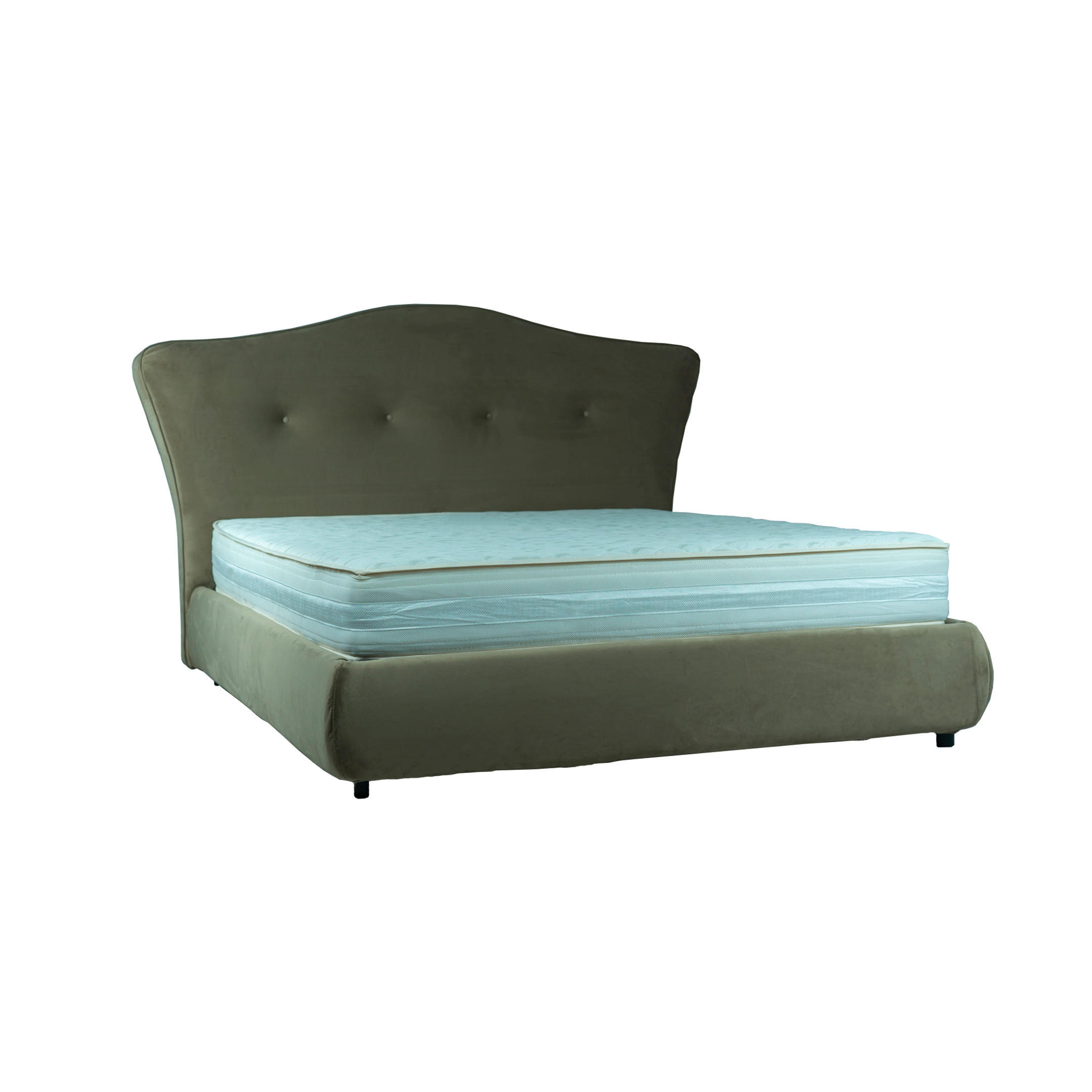 Pat tapitat 160x200 cm  in bej  - bej/negru, Modern, textil (160/200cm) - Voleo