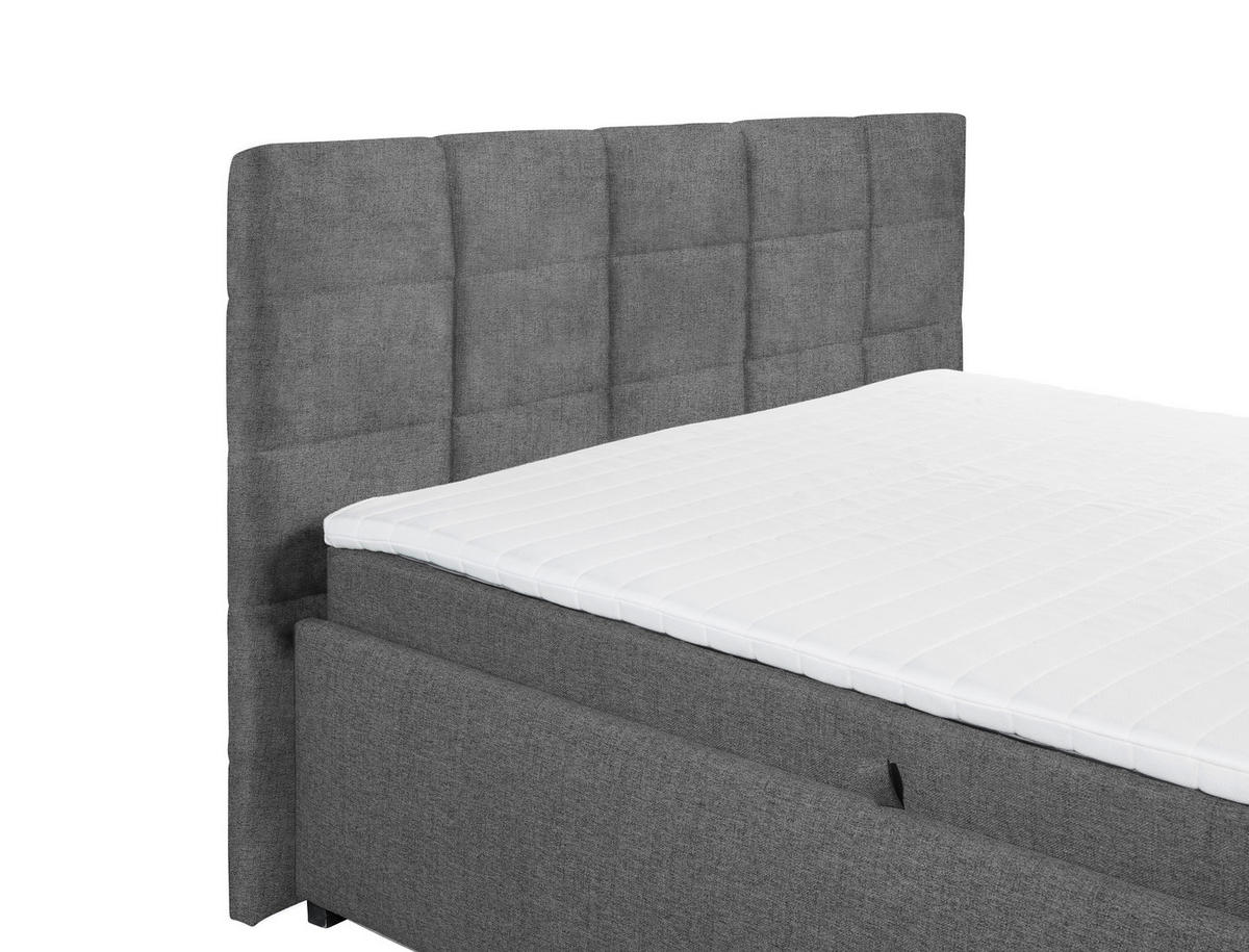 ČALÚNENÁ POSTEĽ, 180/200 cm, grafitová - čierna/grafitová, Konventionell, textil/plast (180/200cm) - Esposa