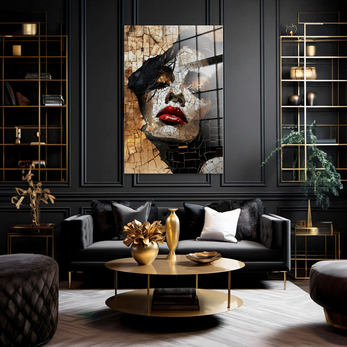 GLASBILD Frauen 70/100 cm  - Multicolor, Basics, Glas/Papier (70/100cm)