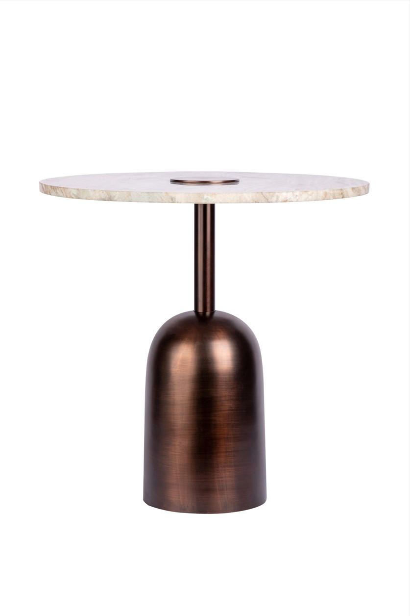 BEISTELLTISCH in Metall, Stein  - Braun/Grün, Design, Stein/Metall (47/47/47cm) - Kayoom