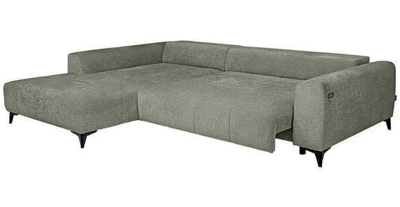 ECKSOFA  in Chenille Mintgrün  222/279 cm  - Schwarz/Mintgrün, KONVENTIONELL, Kunststoff/Textil (222/279cm) - Hom`in