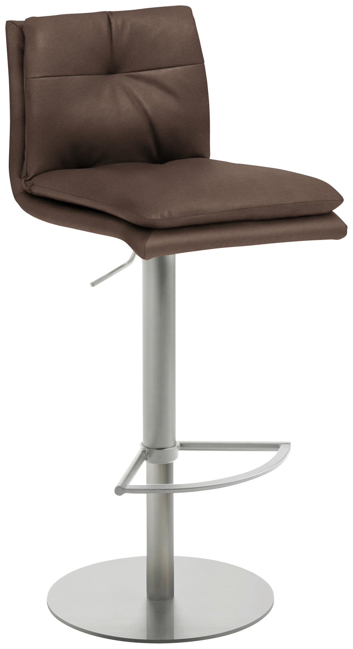 BARHOCKER in Metall, Textil Dunkelbraun  - Edelstahlfarben/Dunkelbraun, Design, Textil/Metall (41/78-103/48cm) - Novel