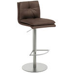 BARHOCKER in Metall, Textil Dunkelbraun  - Edelstahlfarben/Dunkelbraun, Design, Textil/Metall (41/78-103/48cm) - Novel