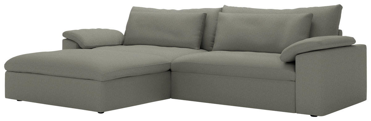 ECKSOFA  Chenille Graubraun  - Graubraun/Schwarz, Modern, Kunststoff/Textil (198/306cm) - Carryhome