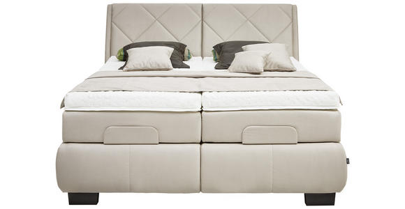 BOXSPRINGBETT 180/200 cm in Beige - Beige/Schwarz, KONVENTIONELL, Textil/Metall (180/200cm) - Dieter Knoll