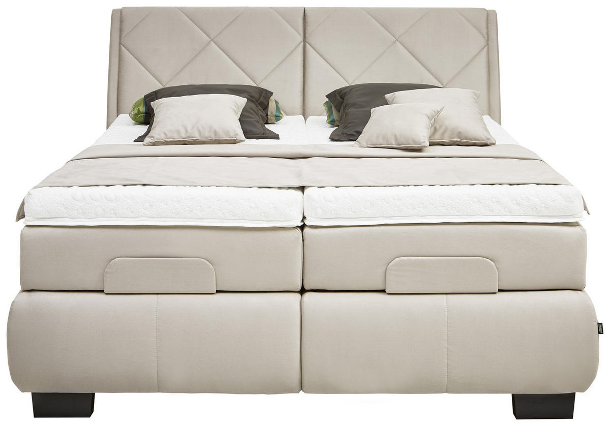 BOXSPRINGOVÁ POSTEĽ, 180/200 cm, béžová - čierna/béžová, Konventionell, kov/textil (180/200cm) - Dieter Knoll