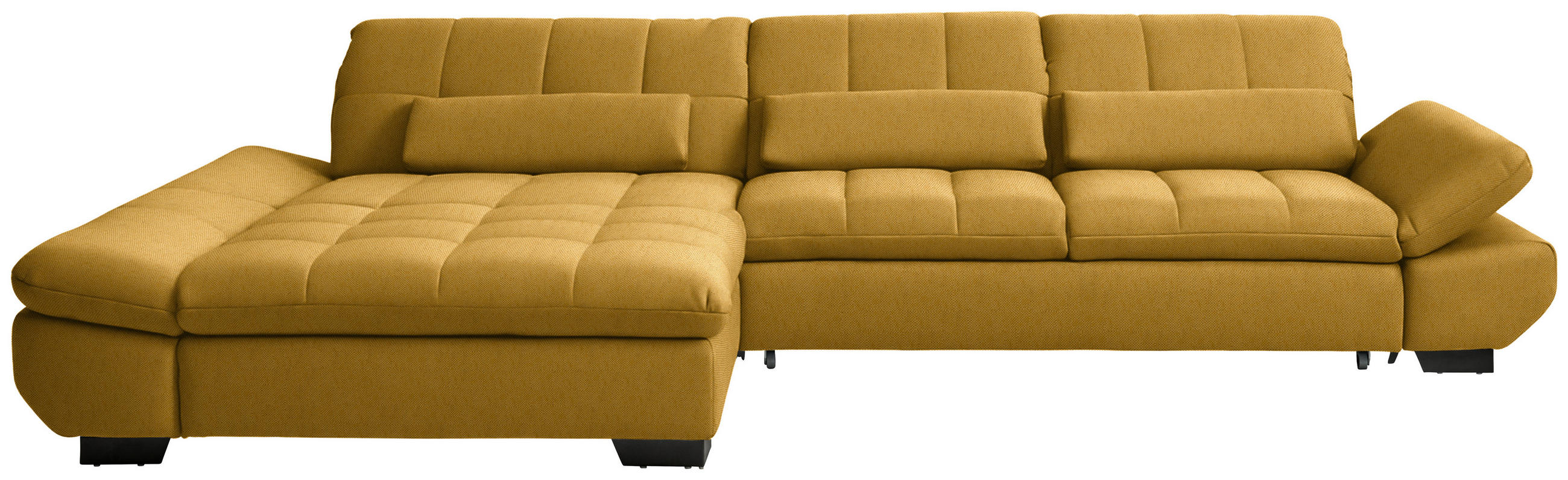 ECKSOFA  in Flachgewebe Gelb  204/341 cm  - Gelb/Schwarz, Design, Textil/Metall (204/341cm) - Xora