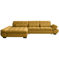ECKSOFA  in Flachgewebe Gelb  204/341 cm  - Gelb/Schwarz, Design, Textil/Metall (204/341cm) - Xora