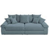 BIGSOFA Cord Blaugrau  - Blaugrau/Schwarz, Design, Kunststoff/Textil (260/90/140cm) - Ambia Home