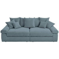 BIGSOFA Cord Blaugrau  - Blaugrau/Schwarz, Design, Kunststoff/Textil (260/90/140cm) - Ambia Home
