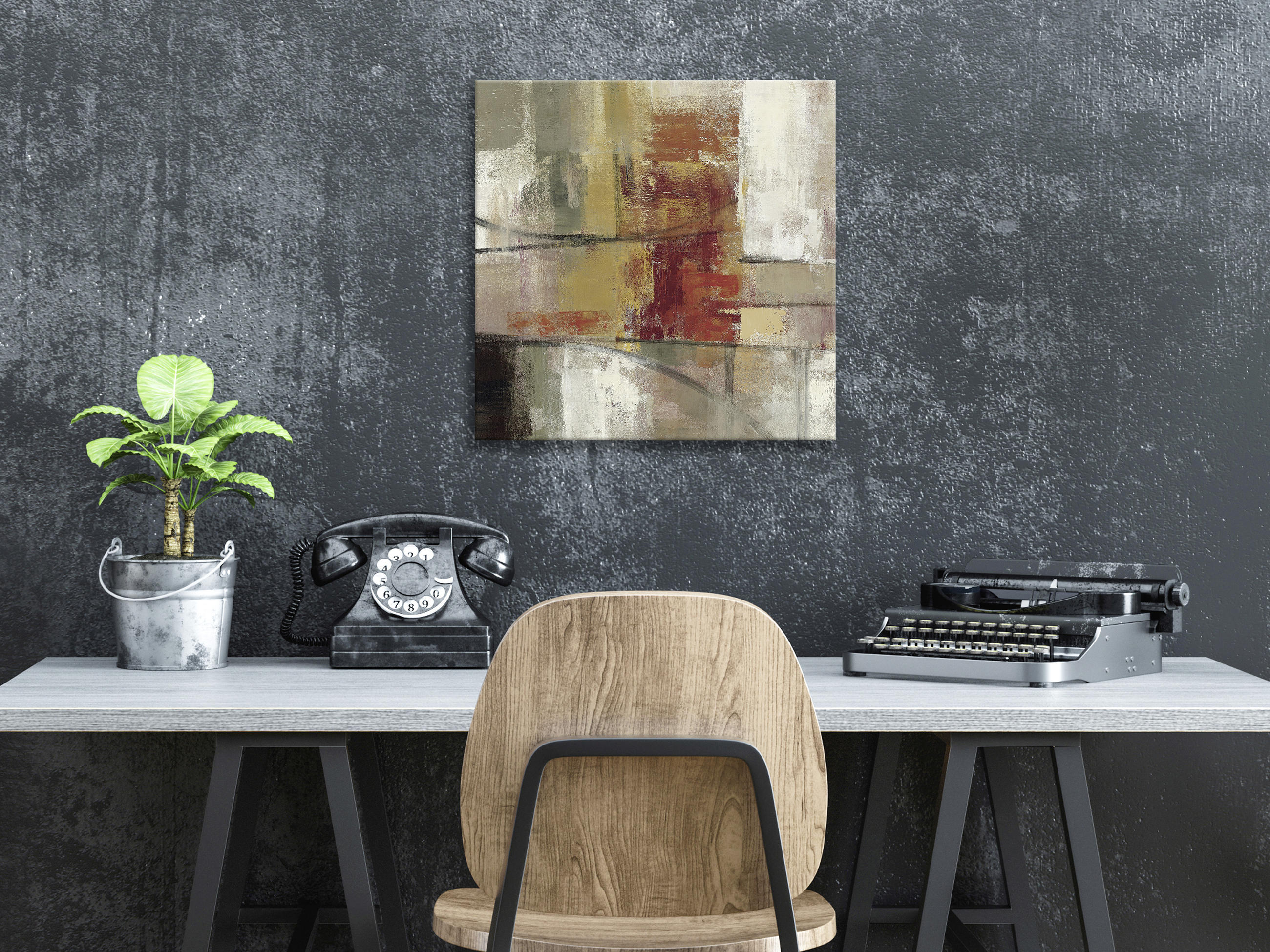 KEILRAHMENBILD Abstraktes 55/55 cm  - Multicolor, Basics, Holz/Papier (55/55cm)