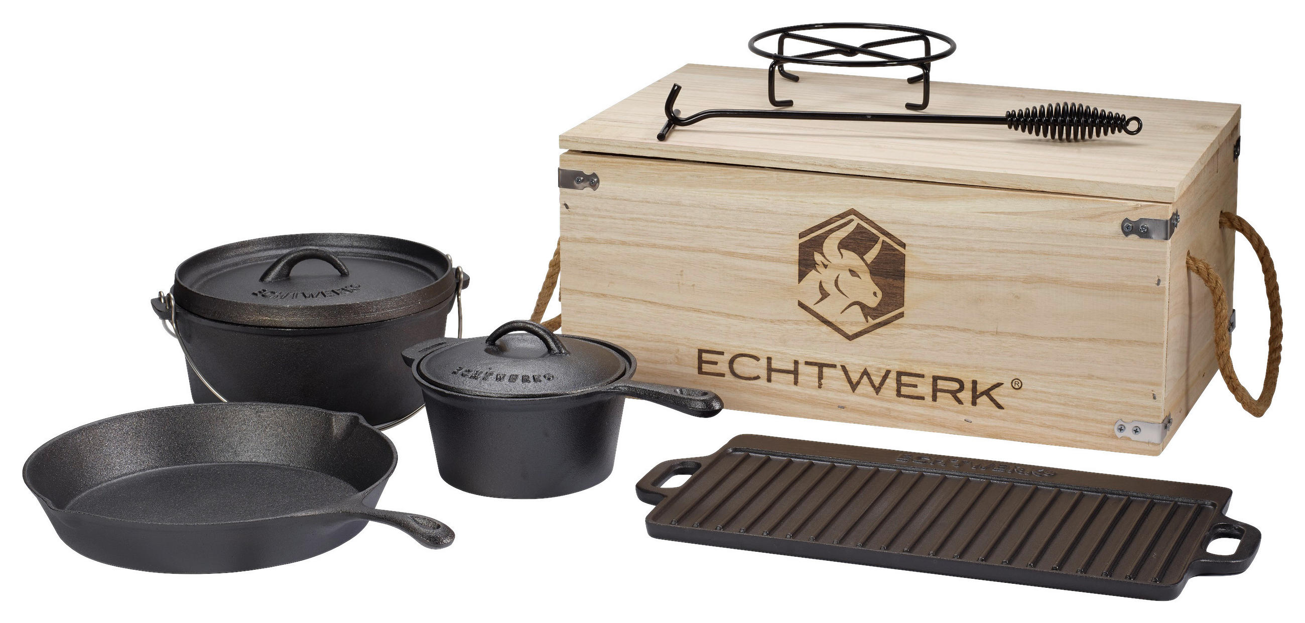 DUTCH-OVEN-SET  Schwarz  - Schwarz, Trend, Metall - Echtwerk
