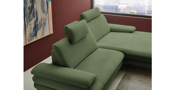 ECKSOFA  in Chenille, Flachgewebe Grün  284/180 cm  - Schwarz/Grün, Design, Textil/Metall (284/180cm) - Dieter Knoll