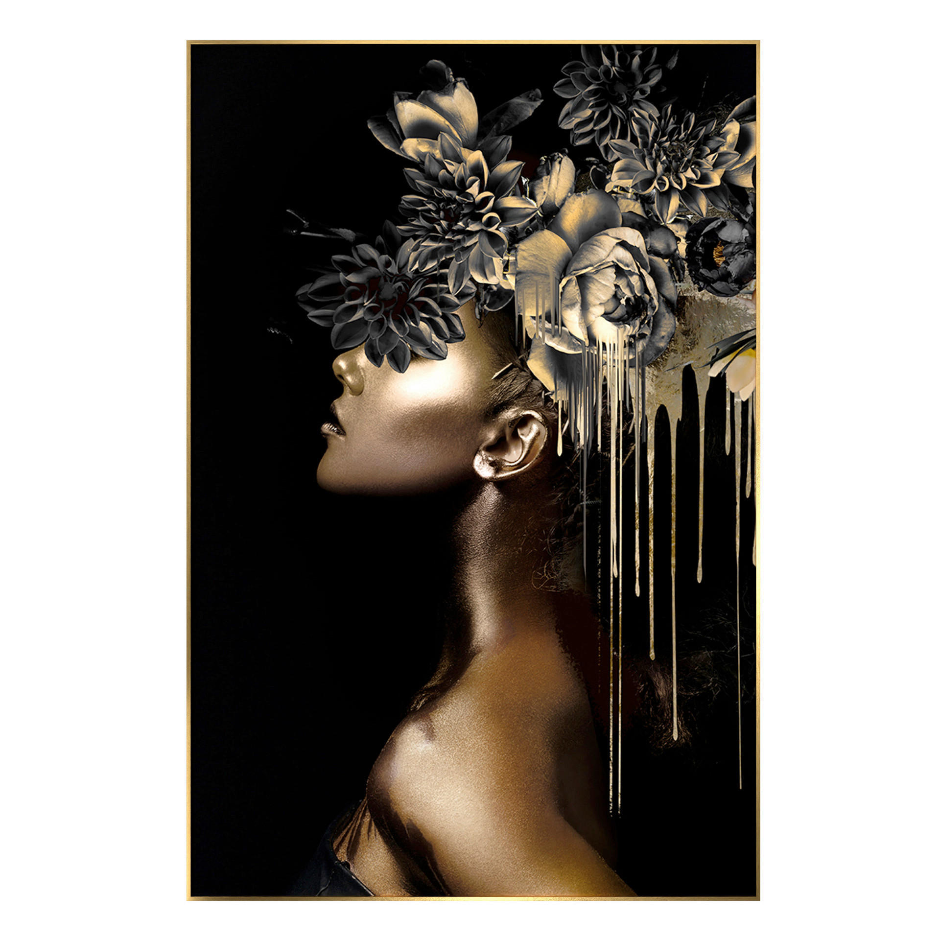 GLASBILD Frauen 80/120 cm  - Multicolor, Basics, Glas/Holz (80/120cm)